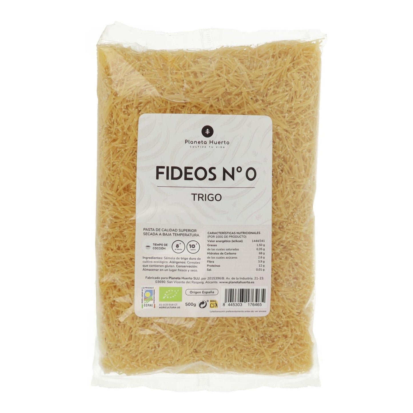 Noedels nº0 van tarwe ECO Planeta Huerto 500gr