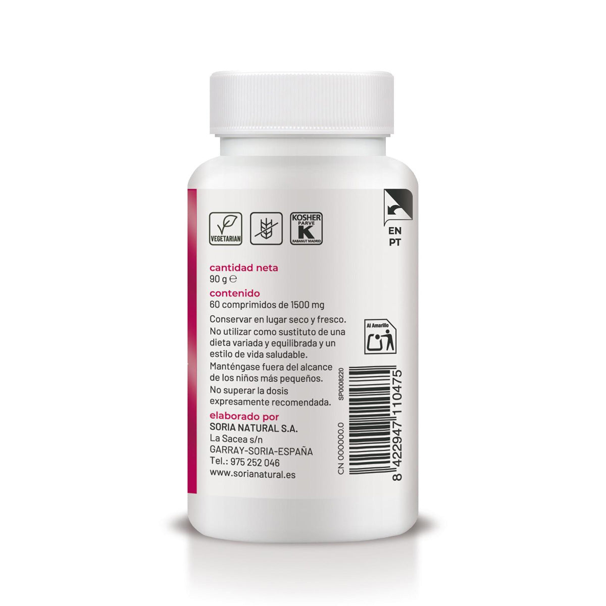 Vitamin D3+MG mit verzögerter Freisetzung, Soria Natural, 60 Tabletten