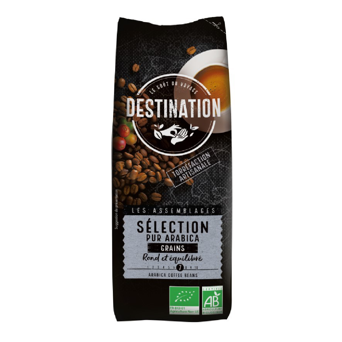Pakket 2 x koffiebonen selectie 100% Arabica Bio Destination 1 kg