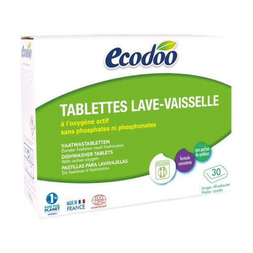 Tablettes de liquide vaisselle Ecodoo, 30 unités x 20 g