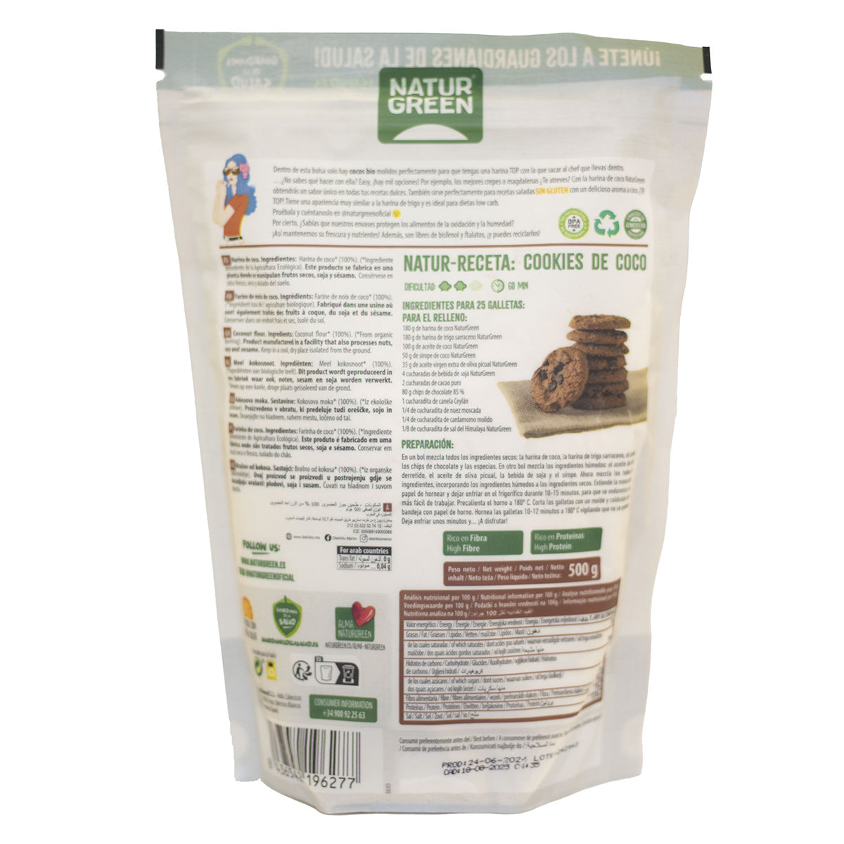 Glutenfreies Bio-Kokosmehl NaturGreen 500 g