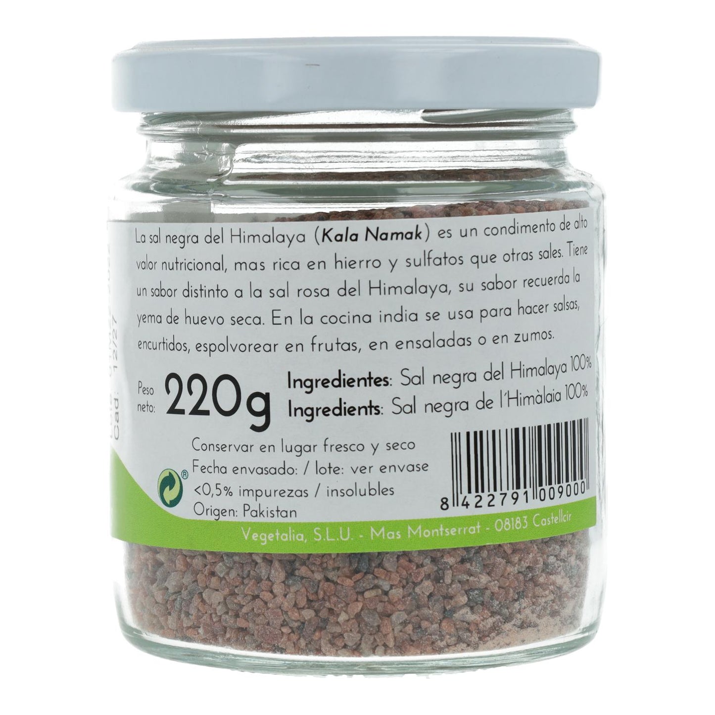 Sel noir de l'Himalaya (Kala Nmak) Vegetalia 220 g