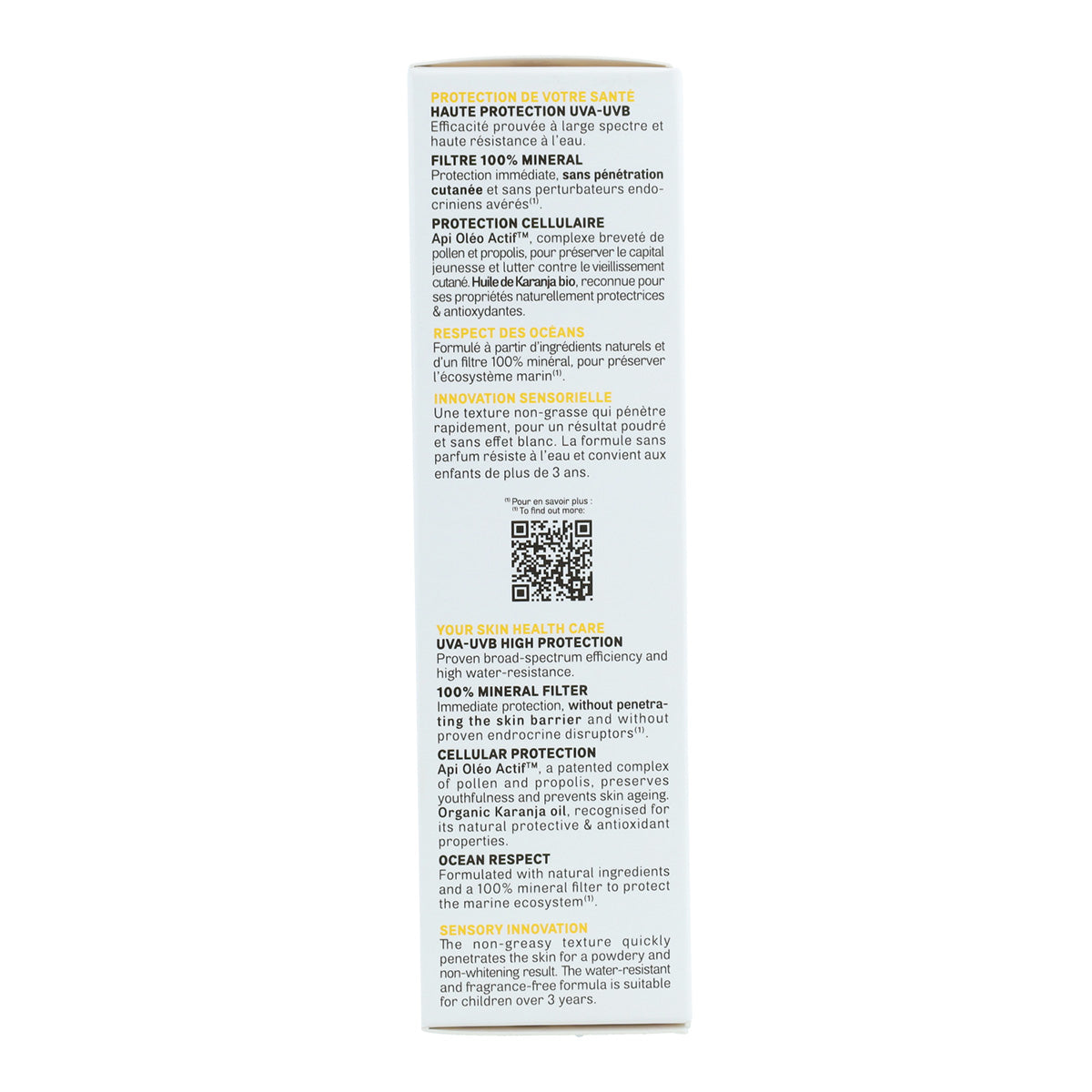 Crème solaire visage SPF 50 Acorelle 50 ml