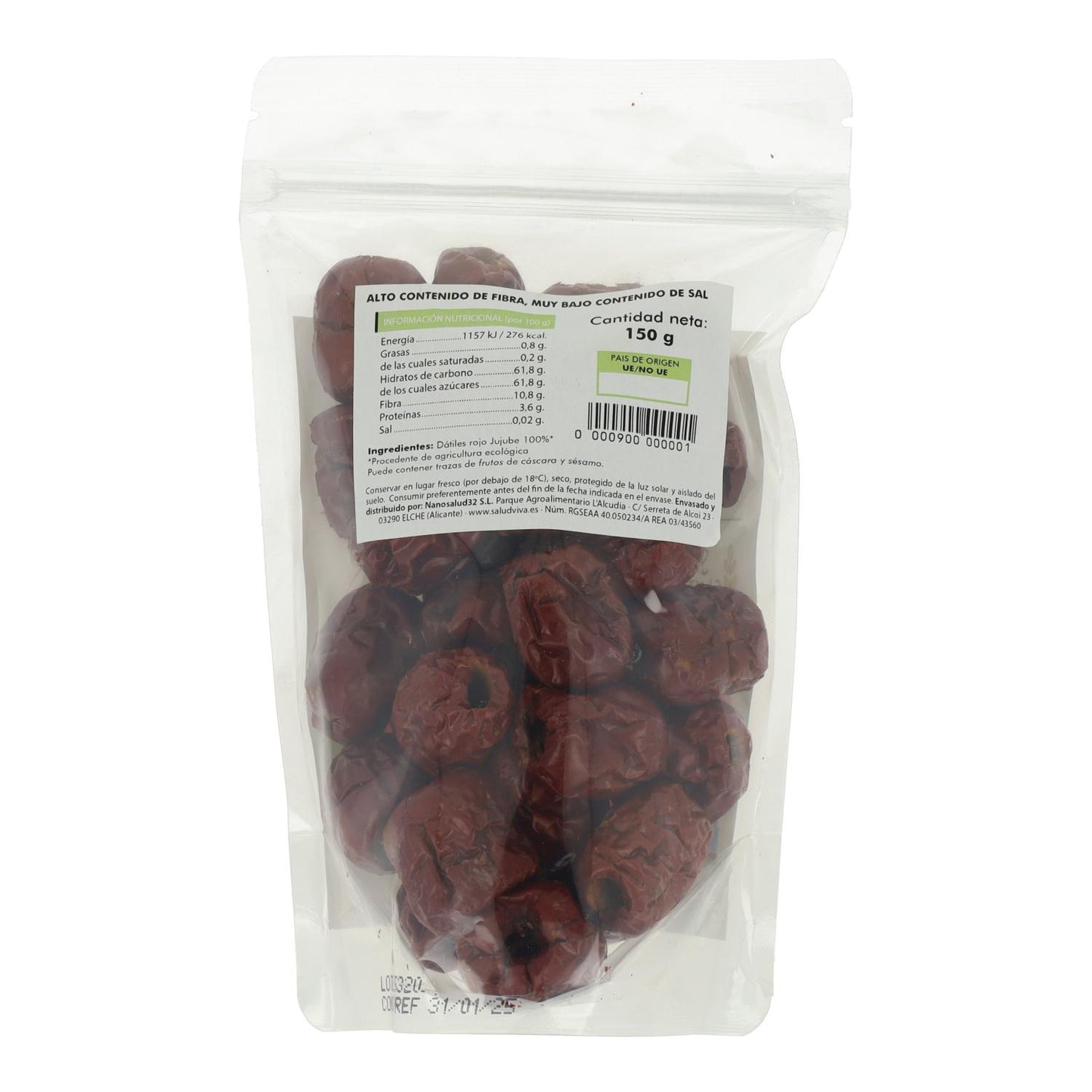 Jujube (red date) ECO 150 g, Salud Viva
