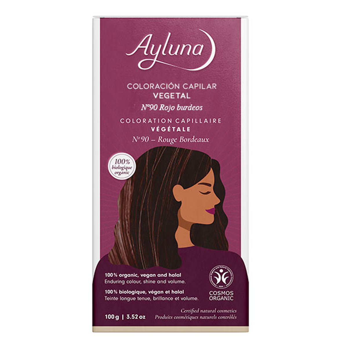 Plantaardige kleurstof 90 Bordeauxrood Ayluna, AYLUNA, 100 g