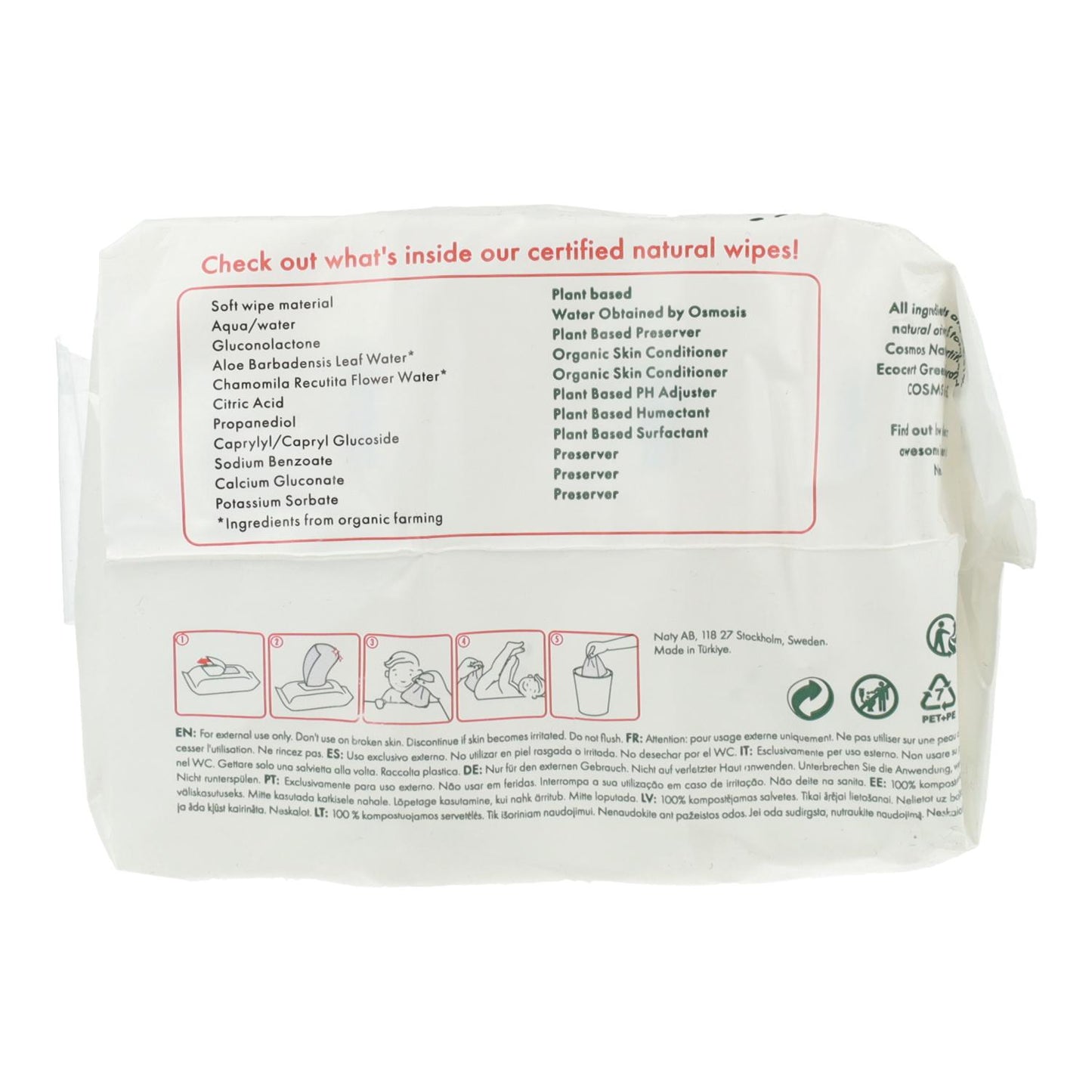 Pack 3 Toallitas compostables Naty 3x56 uds