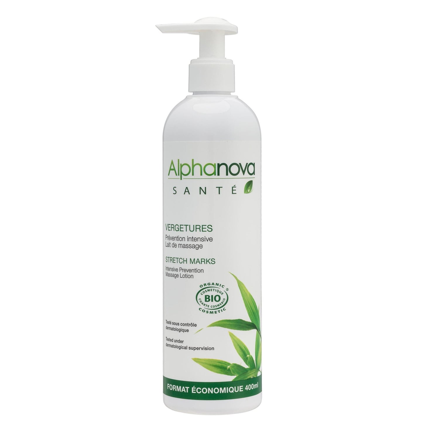 Alphanova Organic Anti-Stretch Mark Massage Milk, 400 ml.