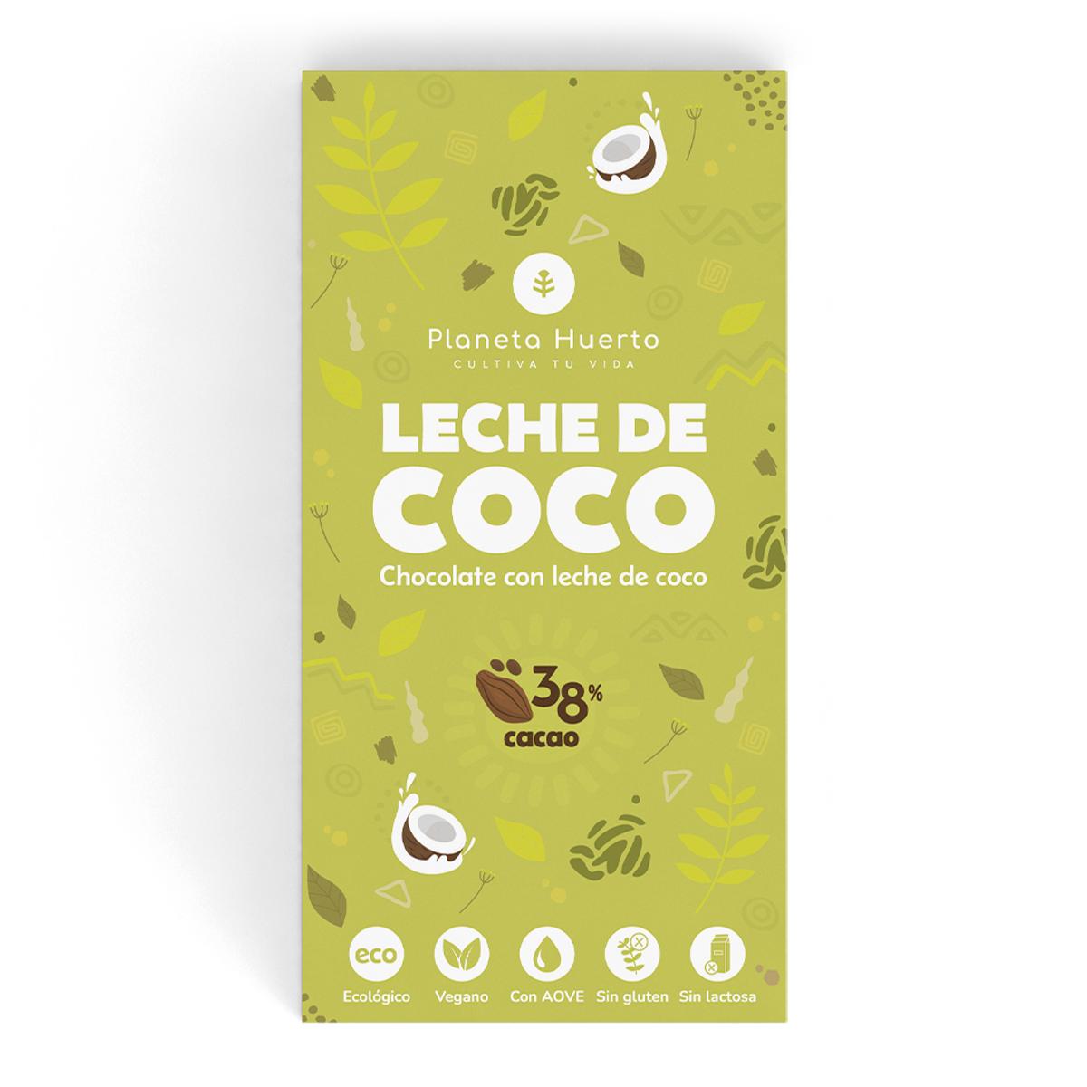 Vegan coconut milk chocolate bar 38% ECO Planeta Huerto 70 g