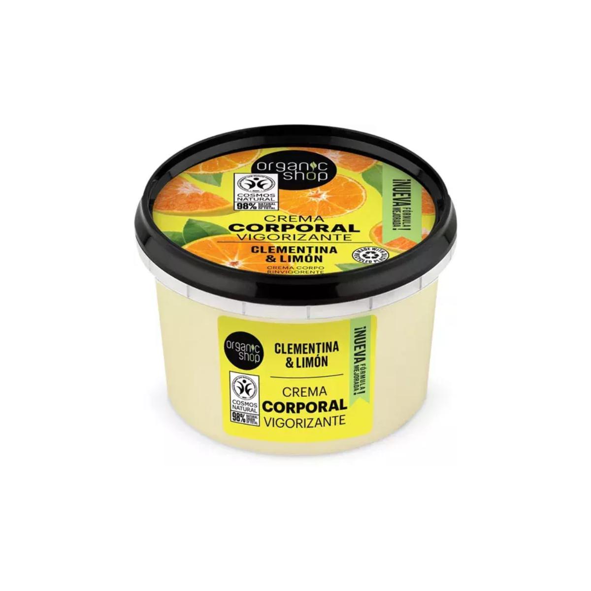 Crème corporelle revigorante à la clémentine et au citron, Organic Shop 250 ml