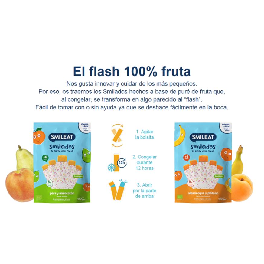 SMILADO Birne und Pfirsich Bio, Kinder-Eiscreme 100 % Frucht SMILEAT