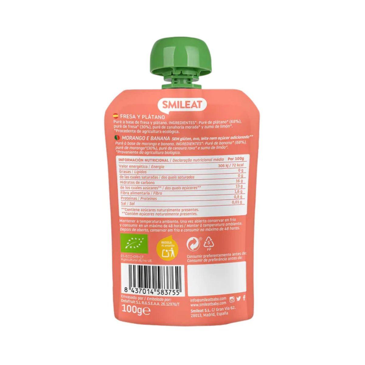 Pouche ECO fragola e banana Smileat 100 g