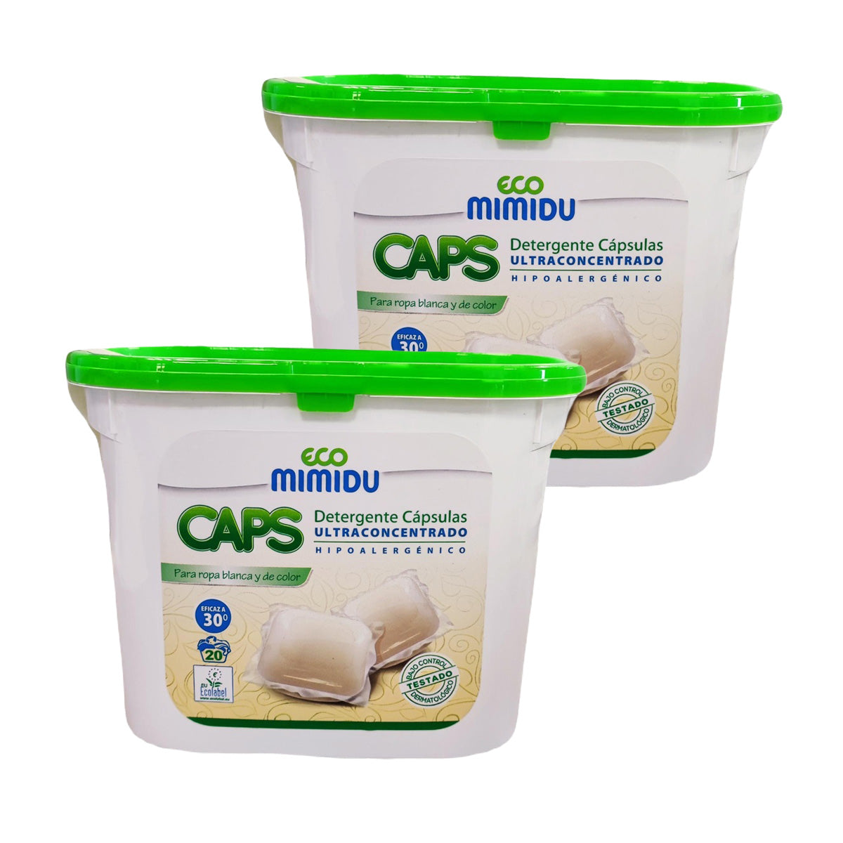 Opakowanie 2x Ultra skoncentrowany detergent w kapsułkach Mimidu ECO 20 dawek