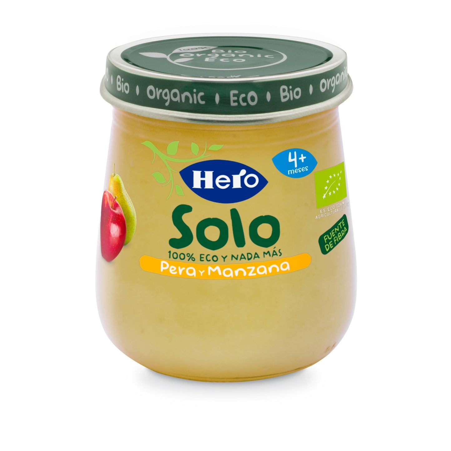Petit pot de poires et pommes bio 120 g Hero Solo