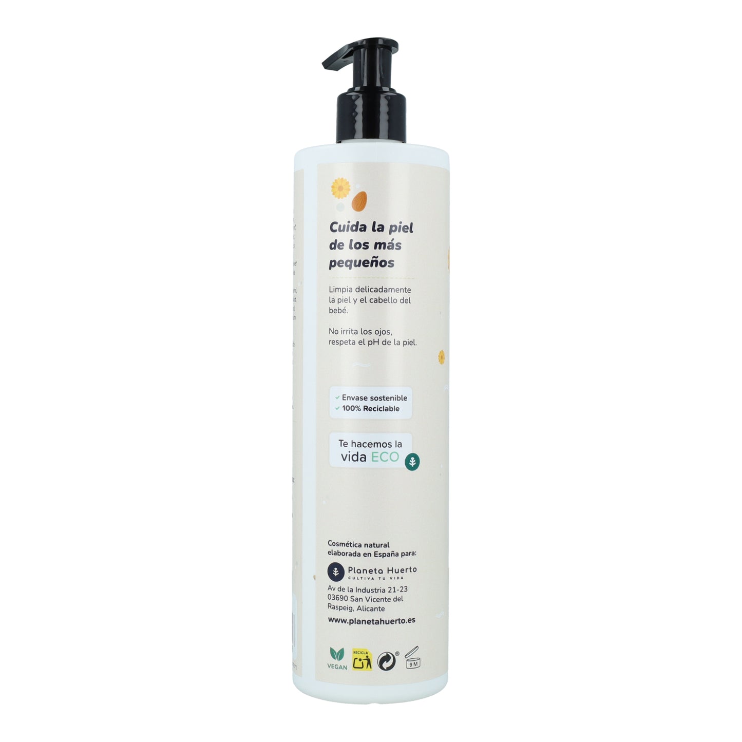 Calendula en Amandel Baby Shampoo en Gel Planeta Huerto 500 ml