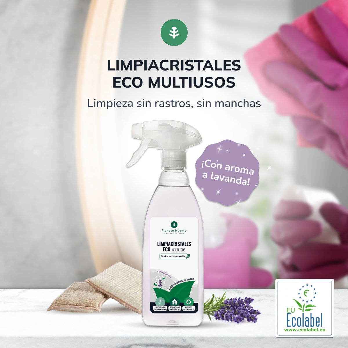 Eco Planeta Huerto 750ml Płyn do szyb i uniwersalny środek czyszczący
