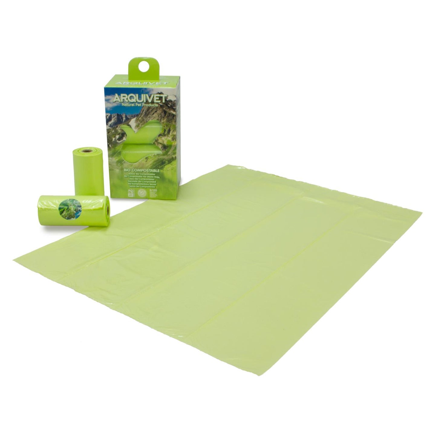 Sacchetti per escrementi compostabili Arquivet 8 rotoli x 15 sacchetti