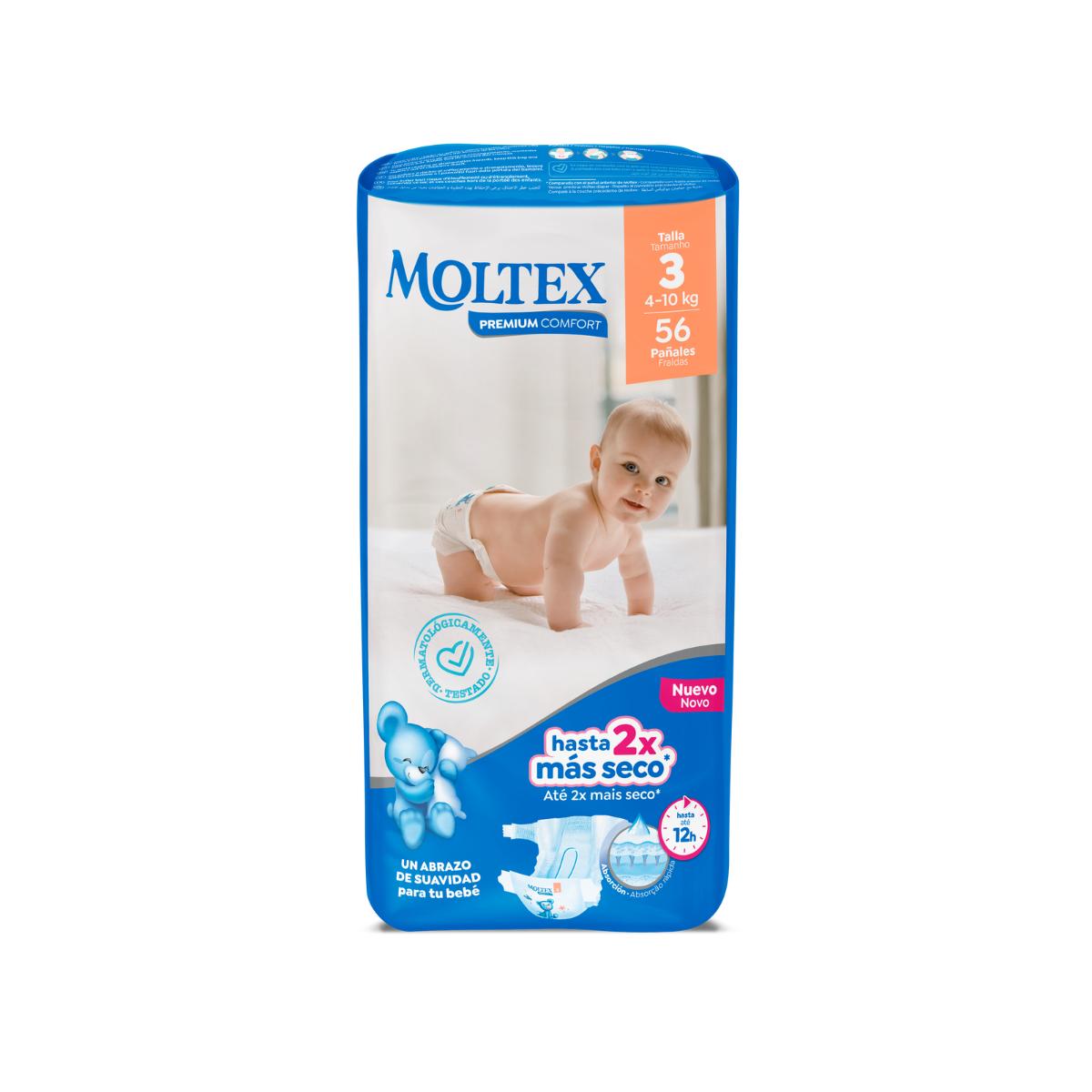 Couches Moltex Premium Comfort T3 (4-10 kg) 56 unités