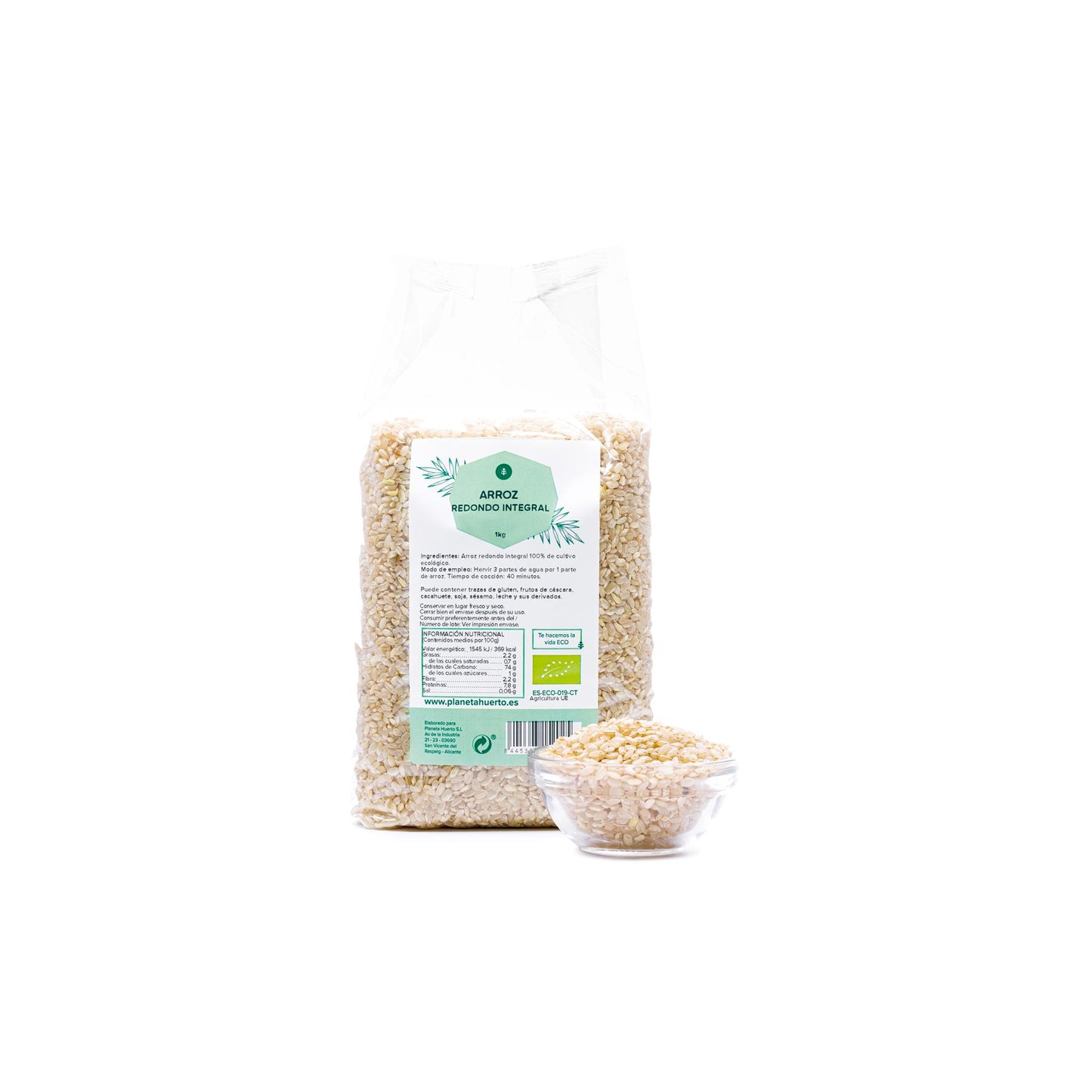 Volkoren ronde rijst ECO Planeta Huerto 1 kg