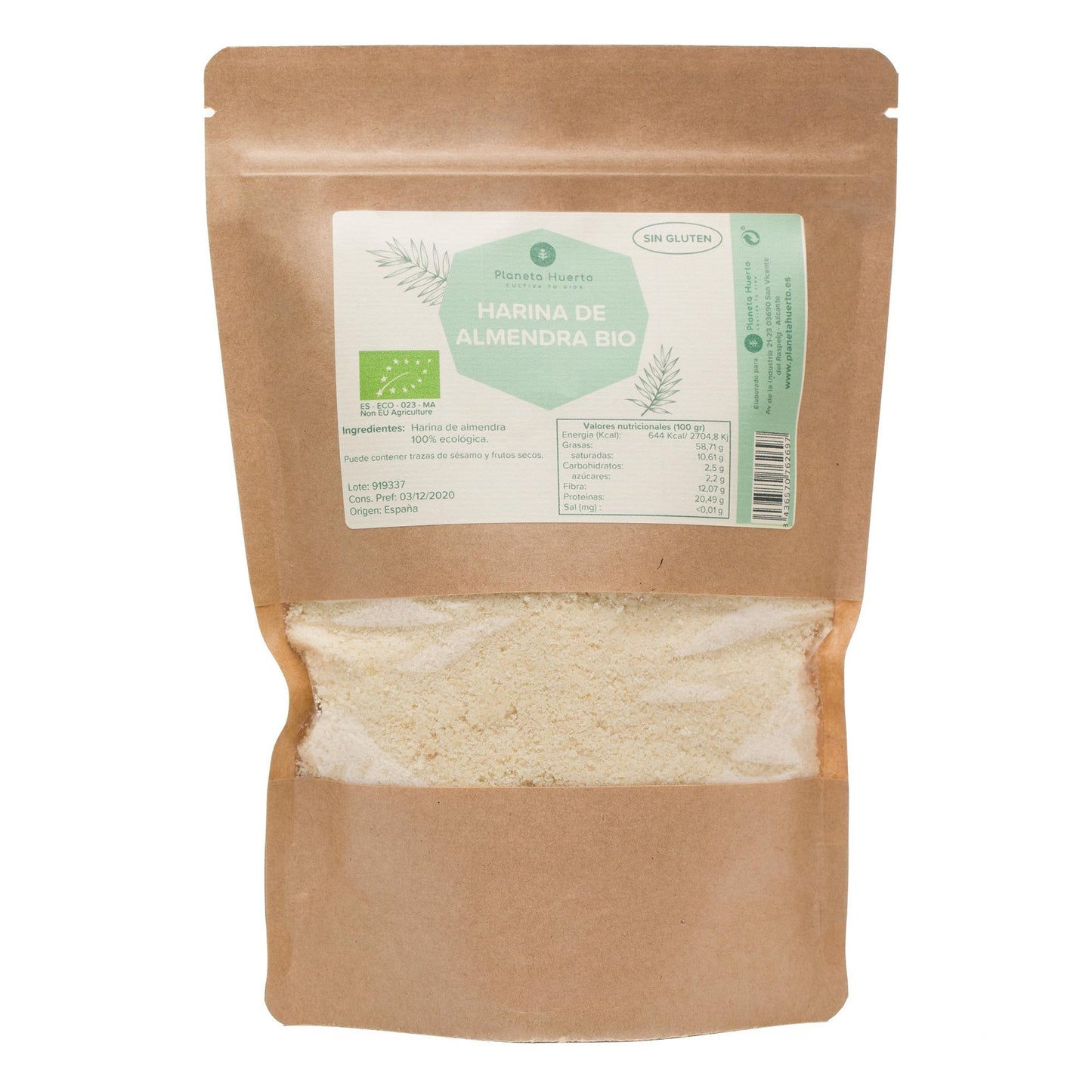 Glutenvrij amandelmeel ECO Planeta Huerto 1kg