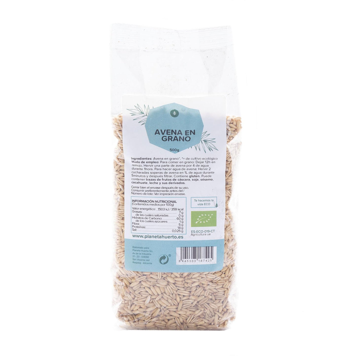 Havre i korn ECO Planeta Huerto 500 g