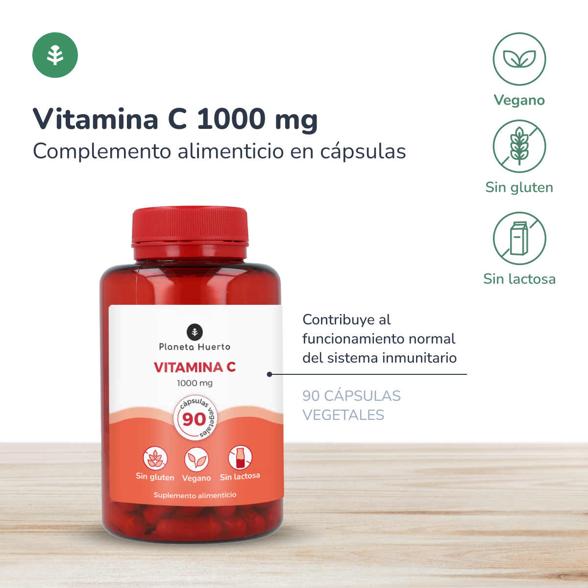 Vitamin C 1000 mg Planeta Huerto 90 vegetarische Kapseln