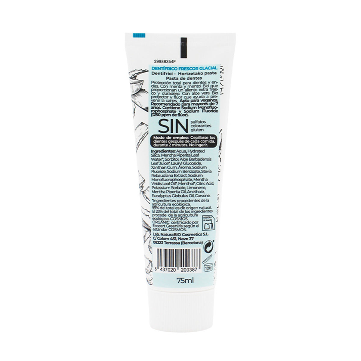 Dentifrice fraîcheur Glacial NaturaBio 75 ml