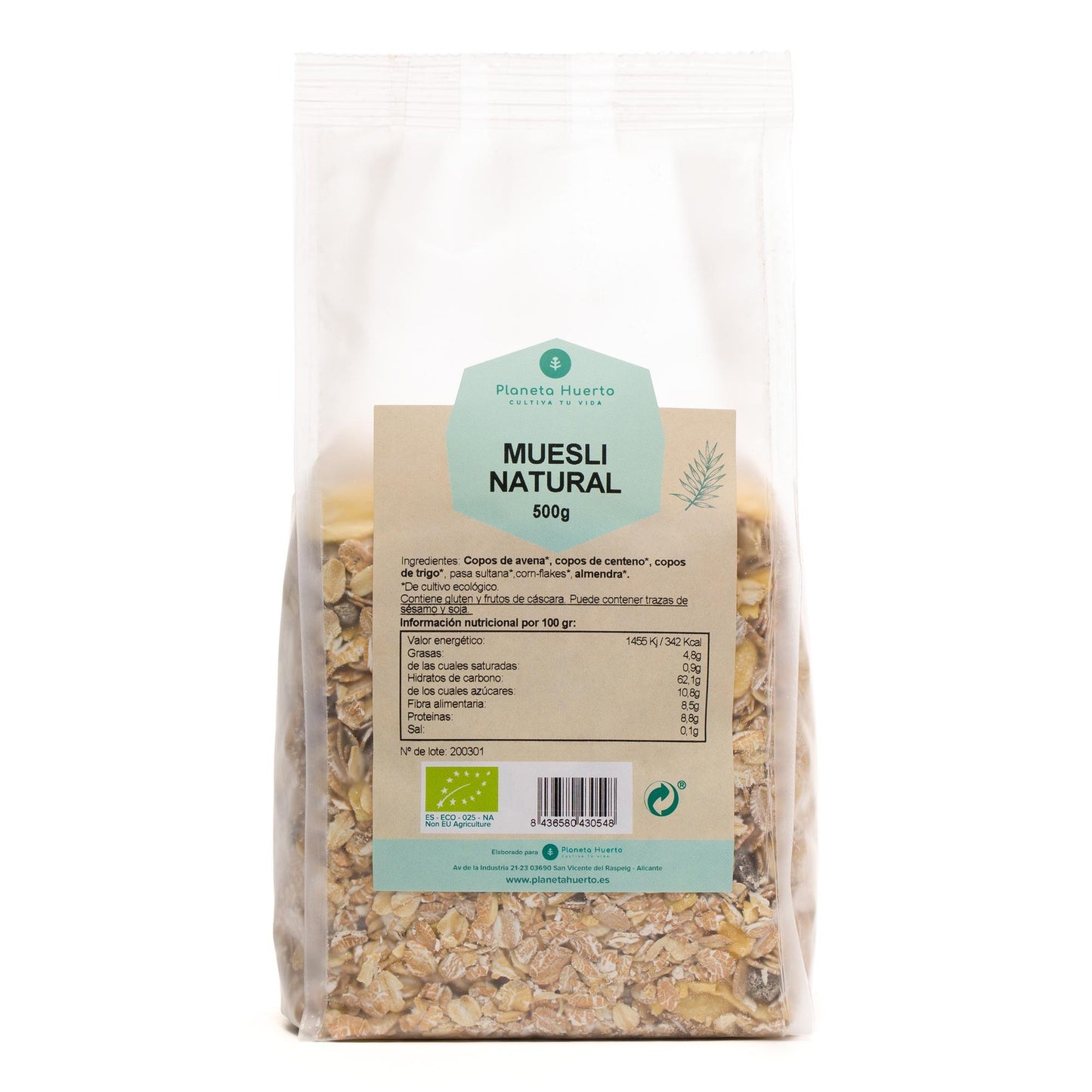 Natuurlijke muesli met sultana's ECO Planeta Huerto 500 g