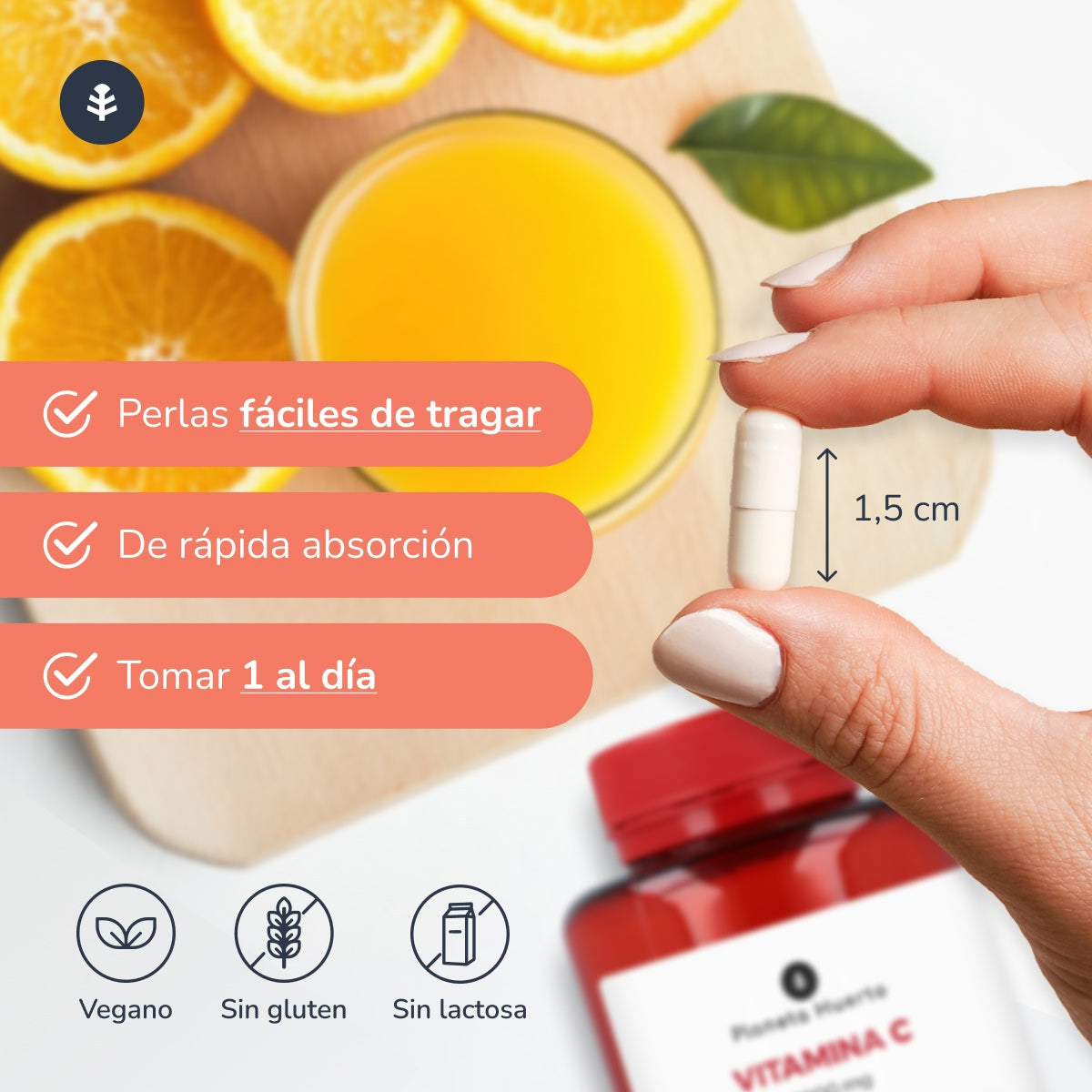 Opakowanie 2xWitamina C 1000 mg Planeta Huerto 180 kapsułek roślinnych