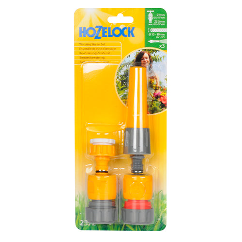 Basisset connectoren met 3-in-1 spuitlans in tas Hozelock