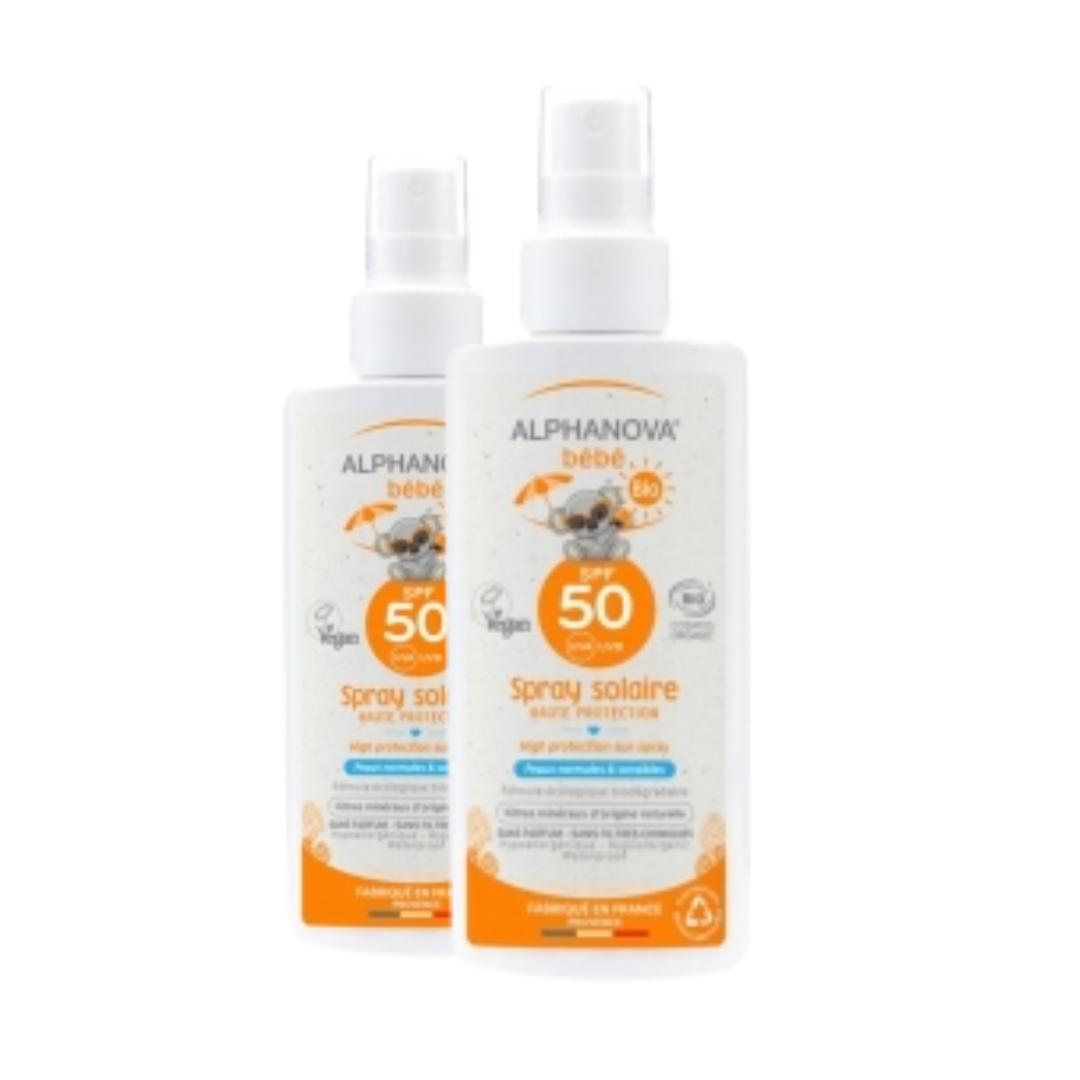 Pack économique x2 Crème solaire pour bébés SPF 50 Alphanova 125 ml