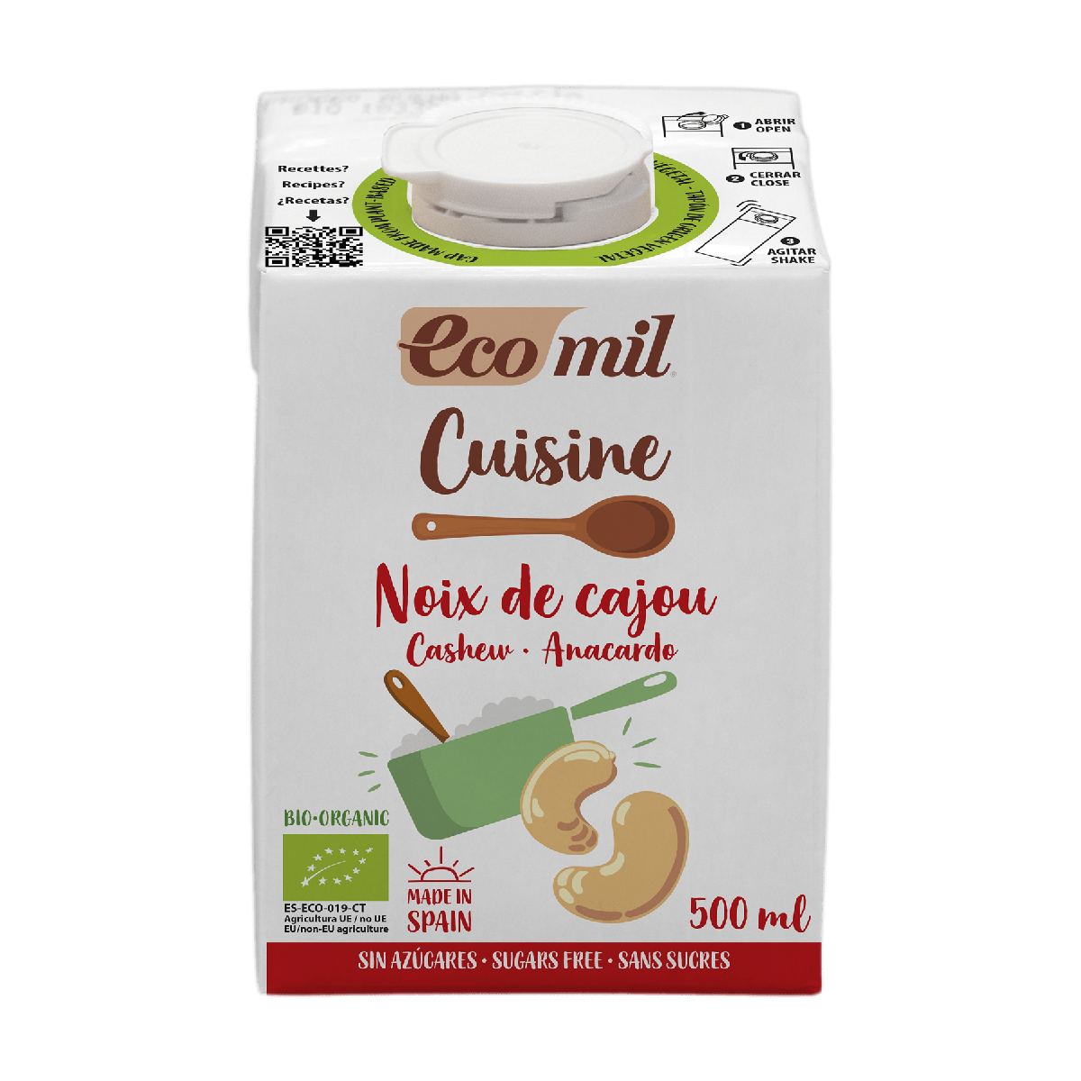 Bio Cuisine Ecomil Cashew-Pflanzencreme ohne Zucker 500 ml