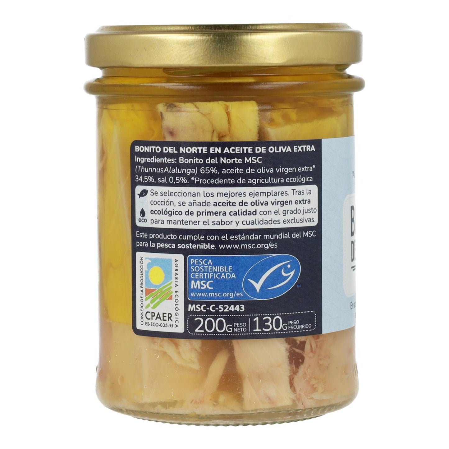 Witte tonijn in olijfolie ECO Planeta Huerto 200 g