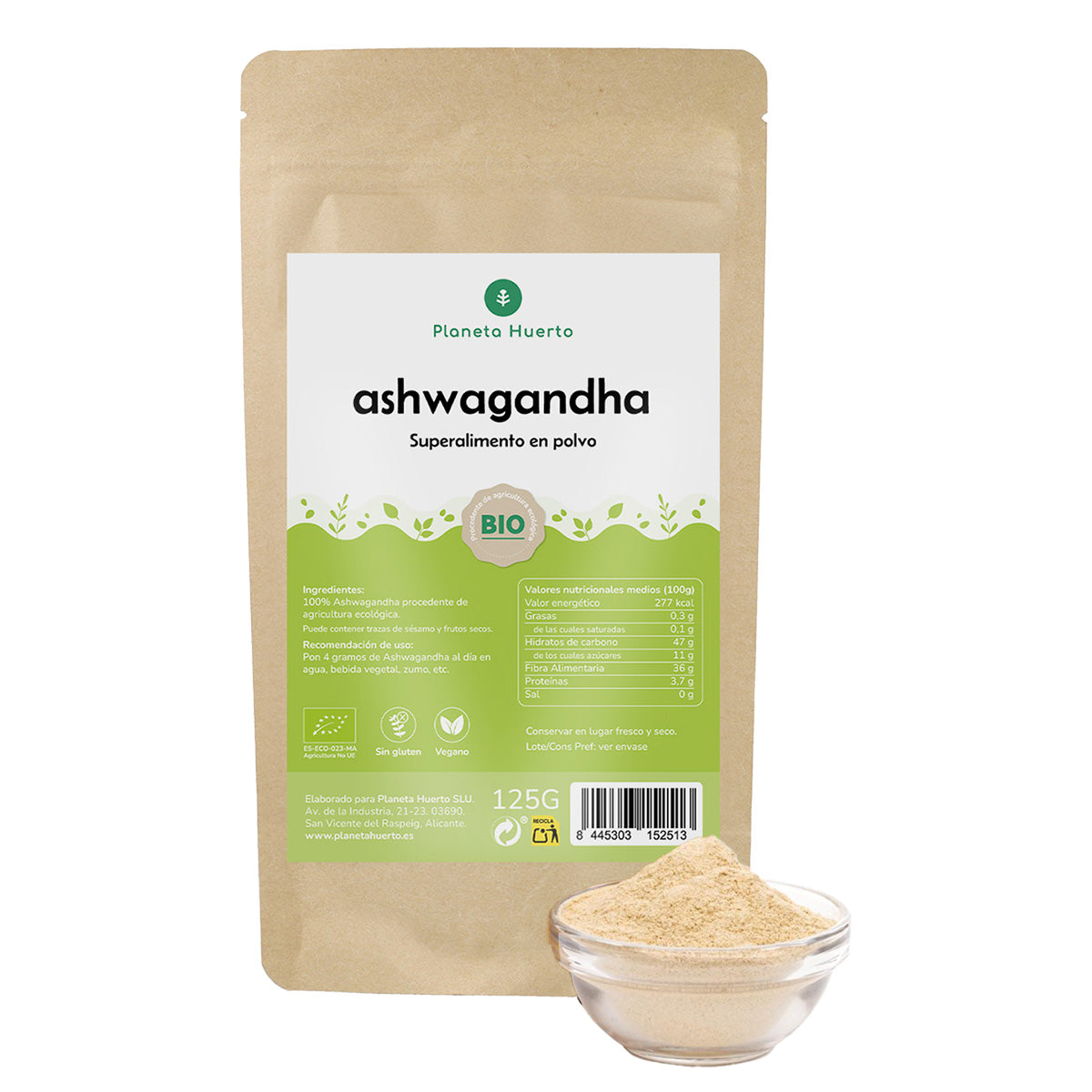 Ashwagandha poeder ECO Planeta Huerto 125 g