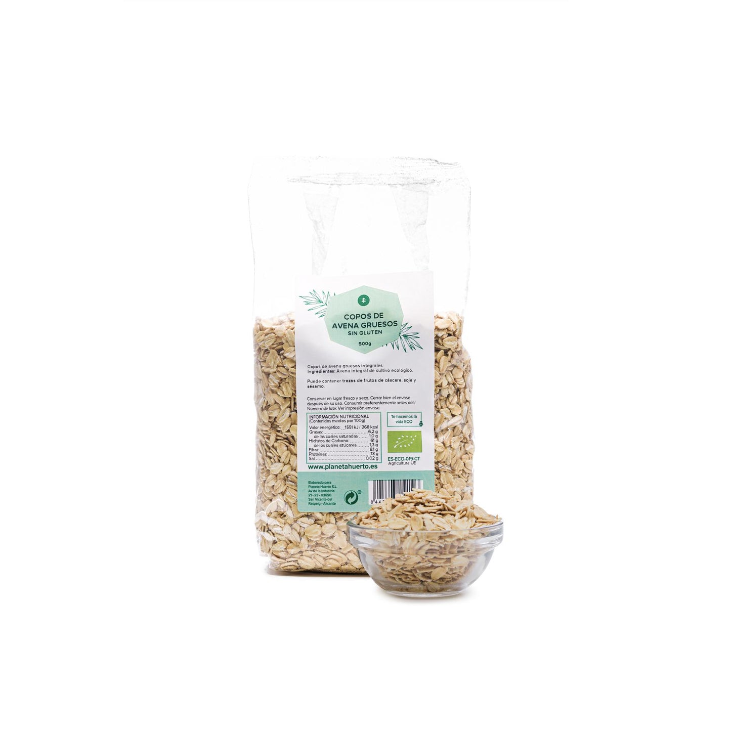 Grove Havervlokken Glutenvrij ECO Planeta Huerto 500 g