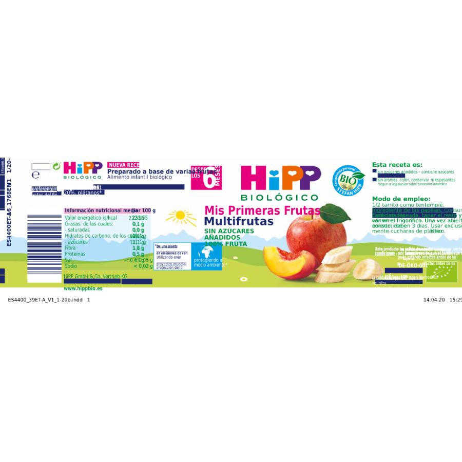 Vasetto biologico multifrutta Bio + 6 mesi HiPP 190 g