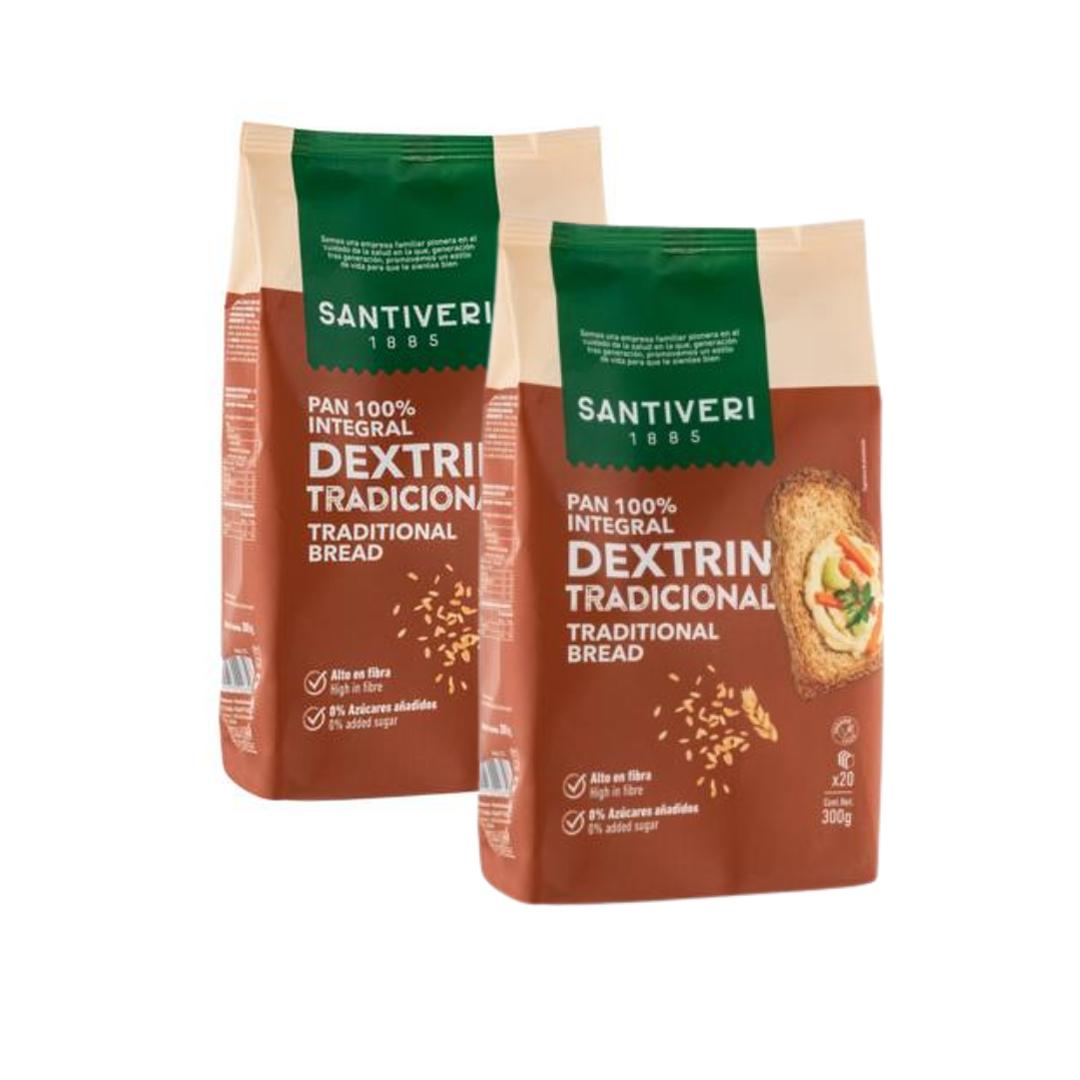 Pakket 2x traditioneel dextrinebrood Santiveri 300 g