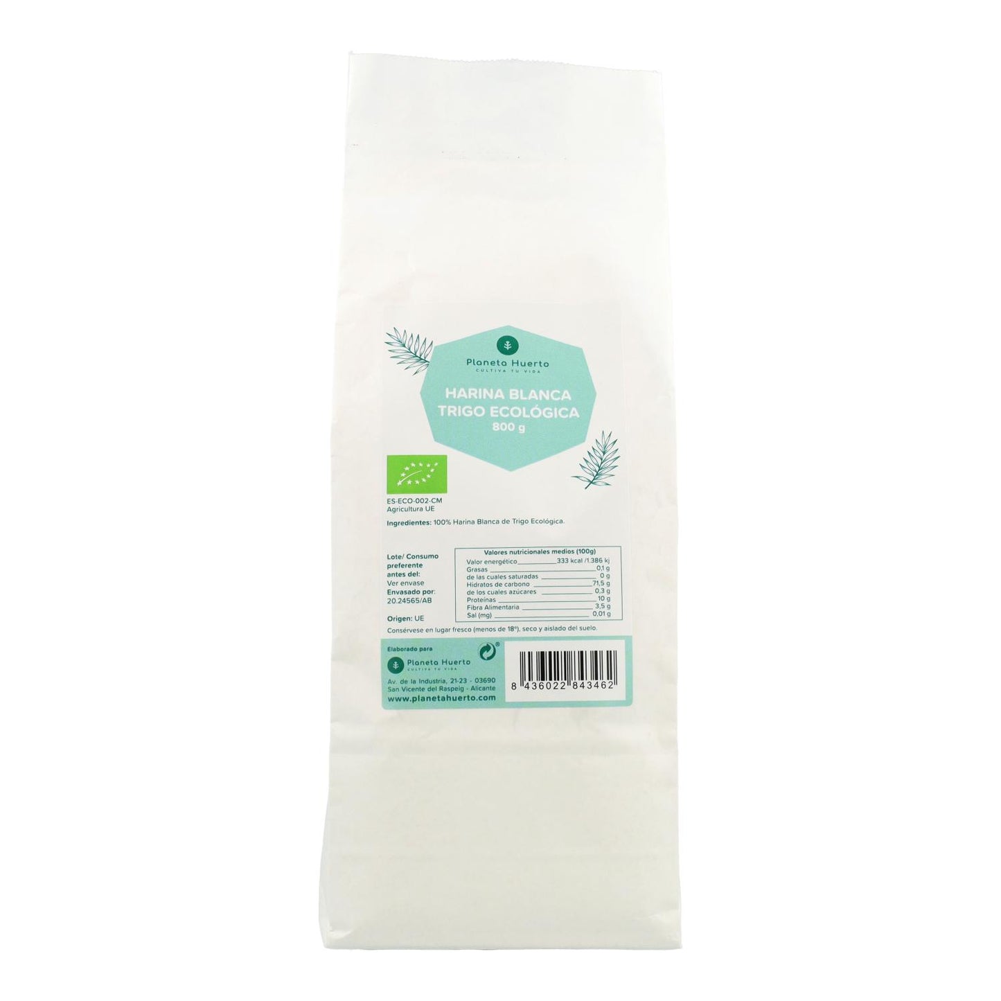 Witte tarwemeel Eco Planeta Huerto 800 g