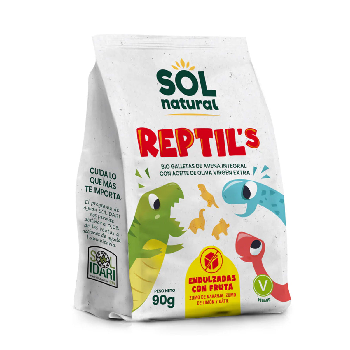 12er-Pack Bio-Kekse mit Hafer und Früchten für Kinder Sol Natural 90 g