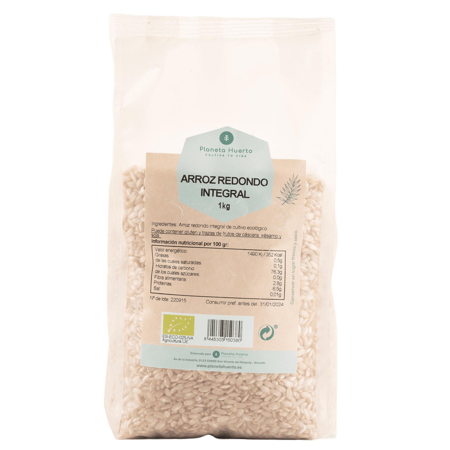Volkoren ronde rijst ECO Planeta Huerto 1 kg