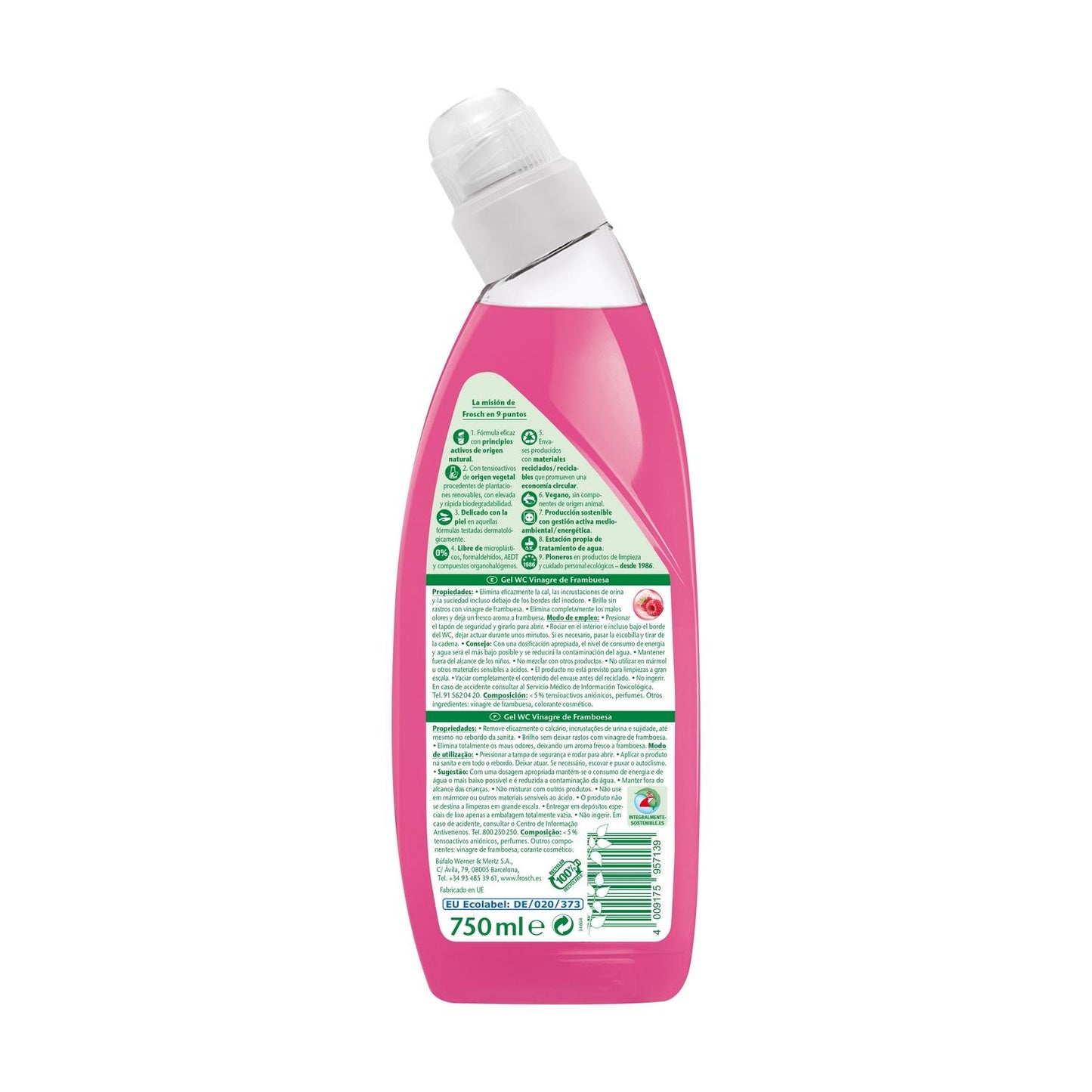 Toilettengel Himbeeressig Frosch 750 ml