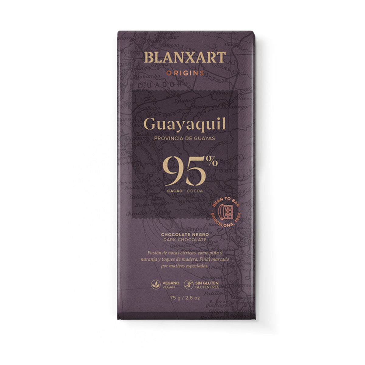 Czekolada gorzka 95% Guayaquil Eco Vegano Bezglutenowa Blanxart 75 g