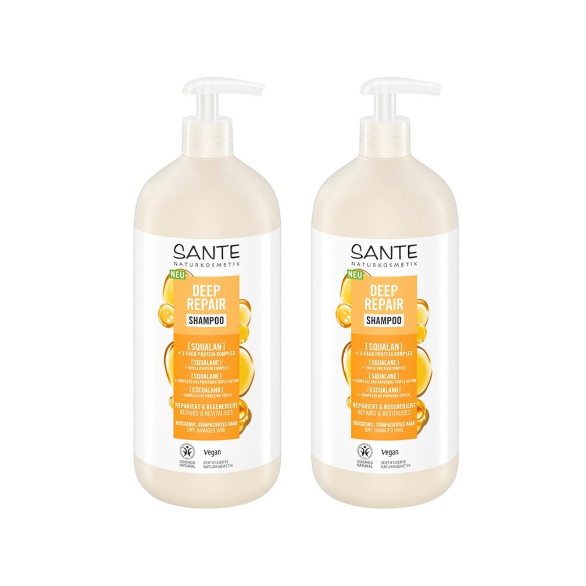 Pack 2x Shampooing réparation intense au squalène Sante 950 ml