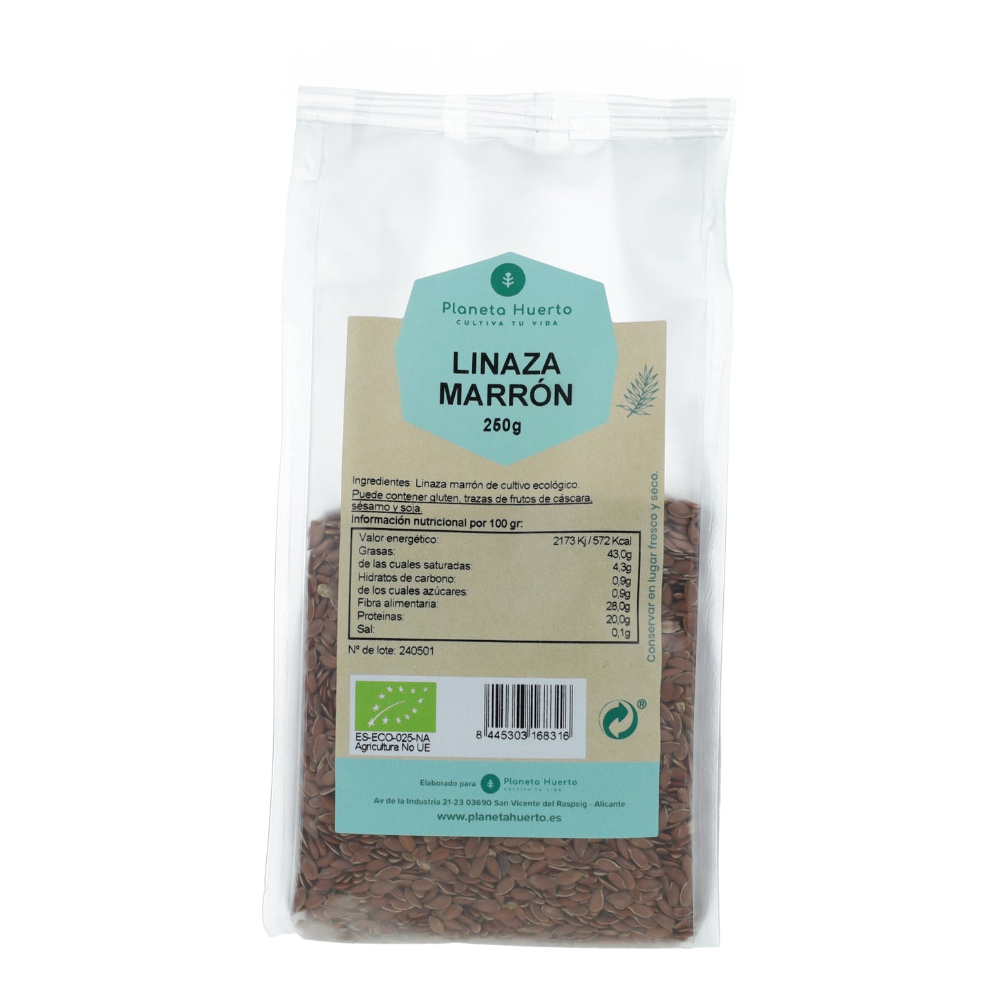 Brown flax seeds ECO Planeta Huerto 250 g