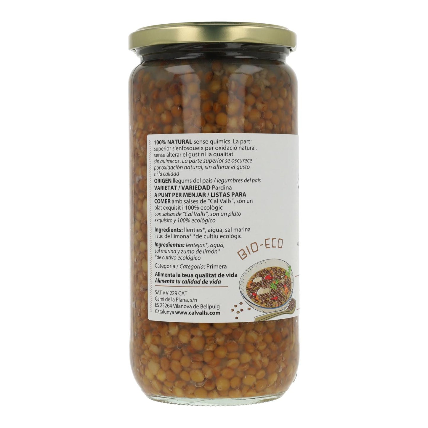 Lentilles cuites biologiques Cal Valls 500 g