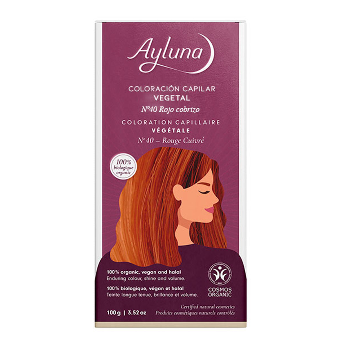 Colorante vegetale 40 rosso ramato Ayluna, AYLUNA, 100 g