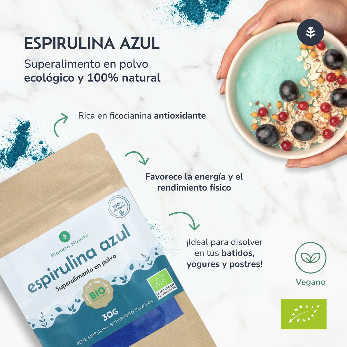Niebieska spirulina Planeta Huerto 30gr