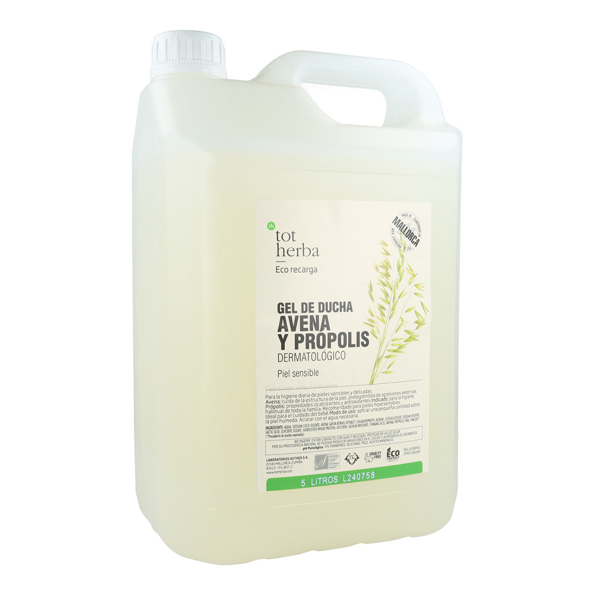 Gel douche dermatologique à l'avoine Tot Herba 5 L
