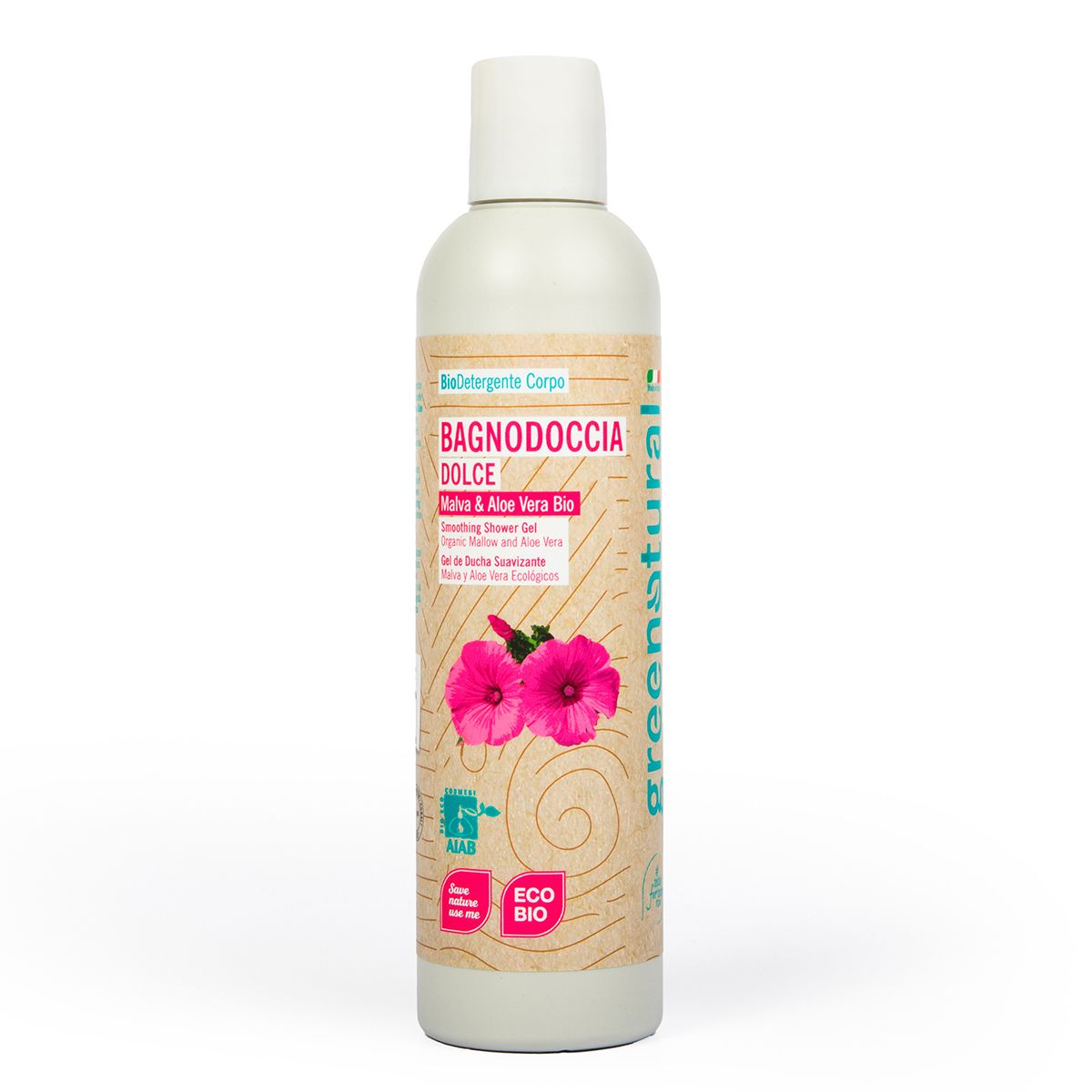 Gel douche délicat mauve/aloès 250 ml Greenatural