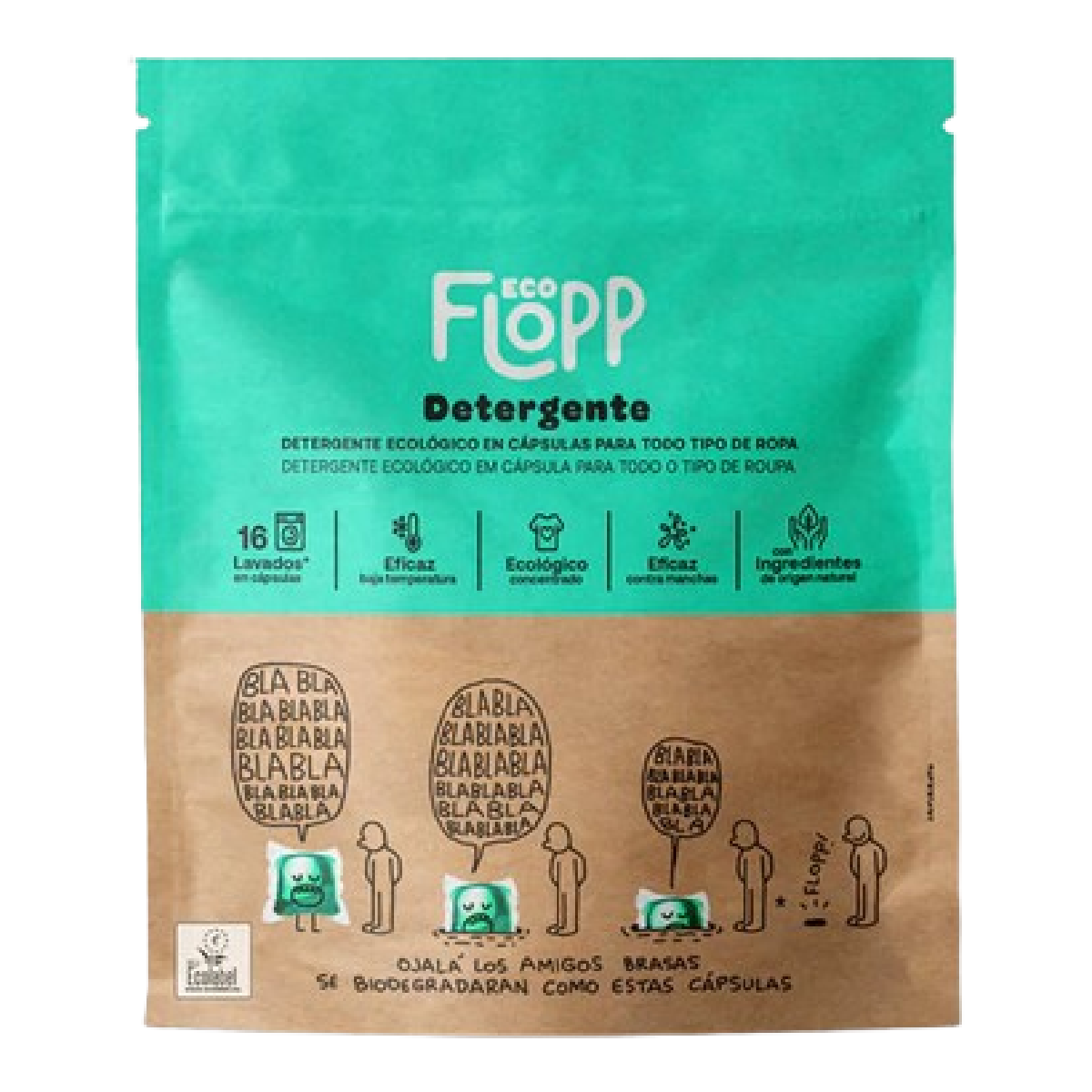 Lessive BIO Eco Pack Flopp, 16 capsules