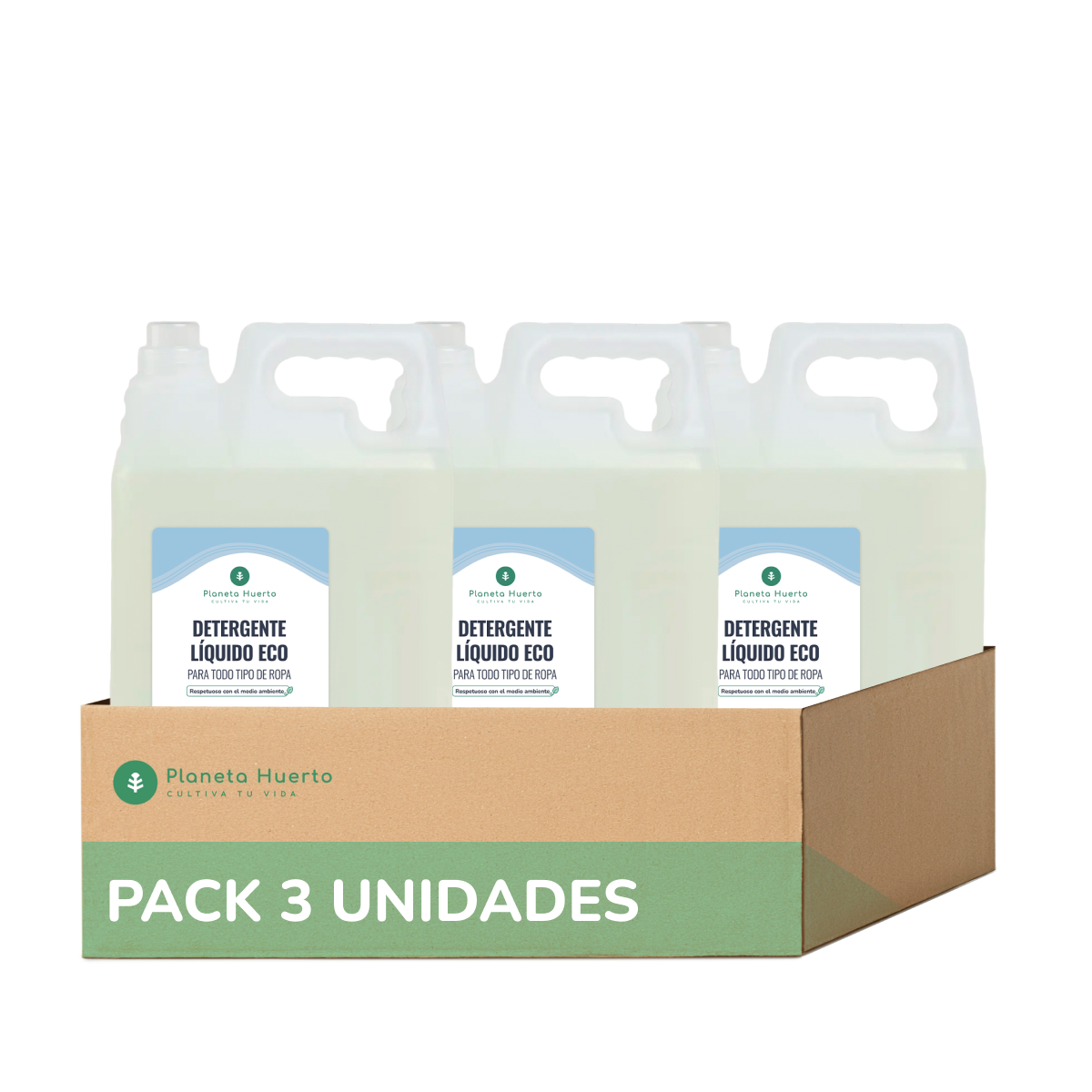 Pack 3 x Lessive liquide Eco Natural Clean Clothes Scent Planet Garden 5 Litres